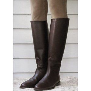 Stuart Weitzman Leather Equestrian Riding Boots in Walnut Size 6.5